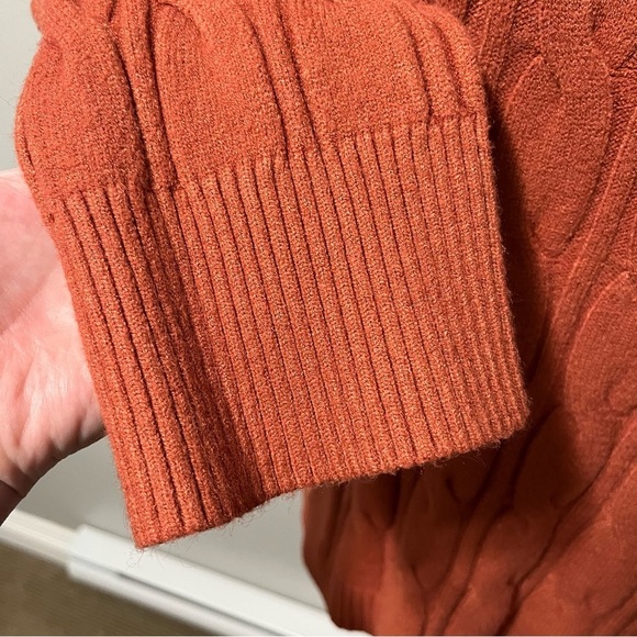 Papillon Cable Knit Turtleneck Sweater Rust - Picture 6 of 10